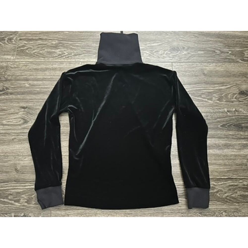 Spanx Velvet Half Zip Pullover Top Size XS Black Lounge Sweatshirt - Picture 5 of 7